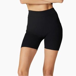 Cuts Clothing Coreflex Ribbed Black Biker Shorts Size Small